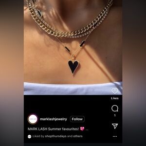 SOLD Black Heart Pendant Necklace